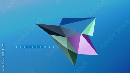 Free Download Abstract background - geometric origami style shape composition, triangular low poly design concept. Colorful trendy minimalistic illustration - GFXLoad