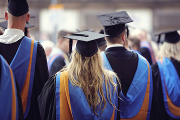 University graduates at graduation  ceremony