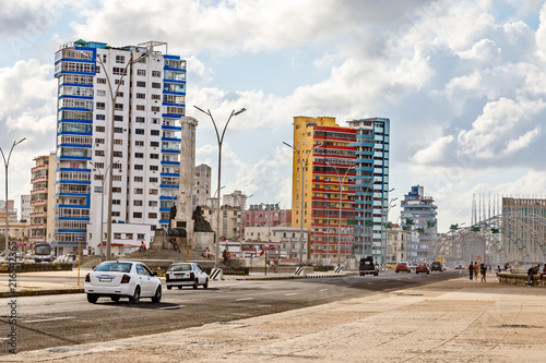 Modern resedential buildings close to Malecon promenade and road photo