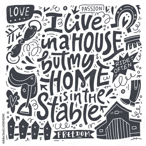 Handdrawn Equestrian Quote