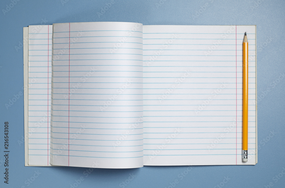 School notebook and pencil School notebook and pencil