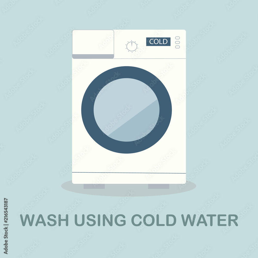 Eco friendly idea to wash with cold water. illustration. Eco friendly idea to wash with cold water. illustration.