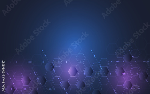Digital technology background. Vector illustration from hexagon elements for conceptual design.