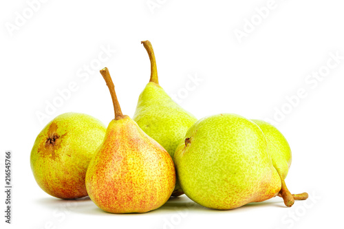 ripe pears on a white background