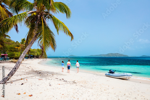 Mother and kids at beach