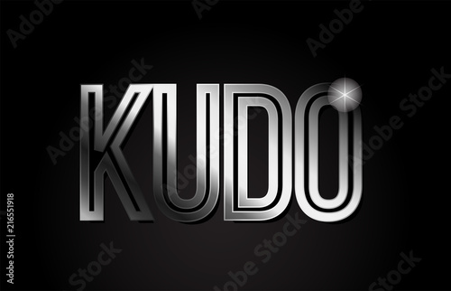 kudo silver metal word text typography design logo icon