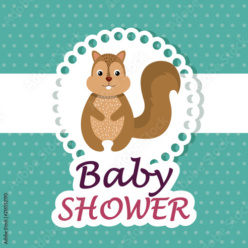 baby shower card with cute chipmunk