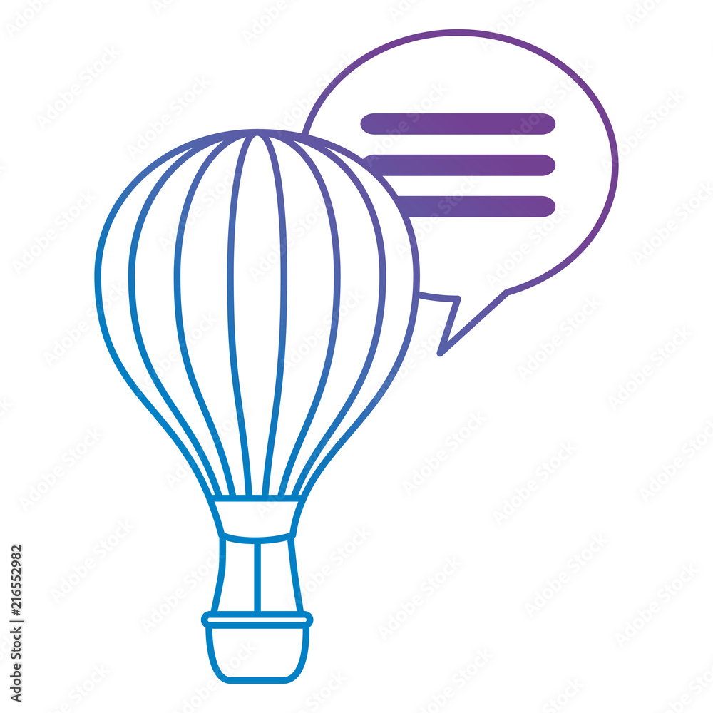 Fototapeta premium balloon air hot with speech bubble