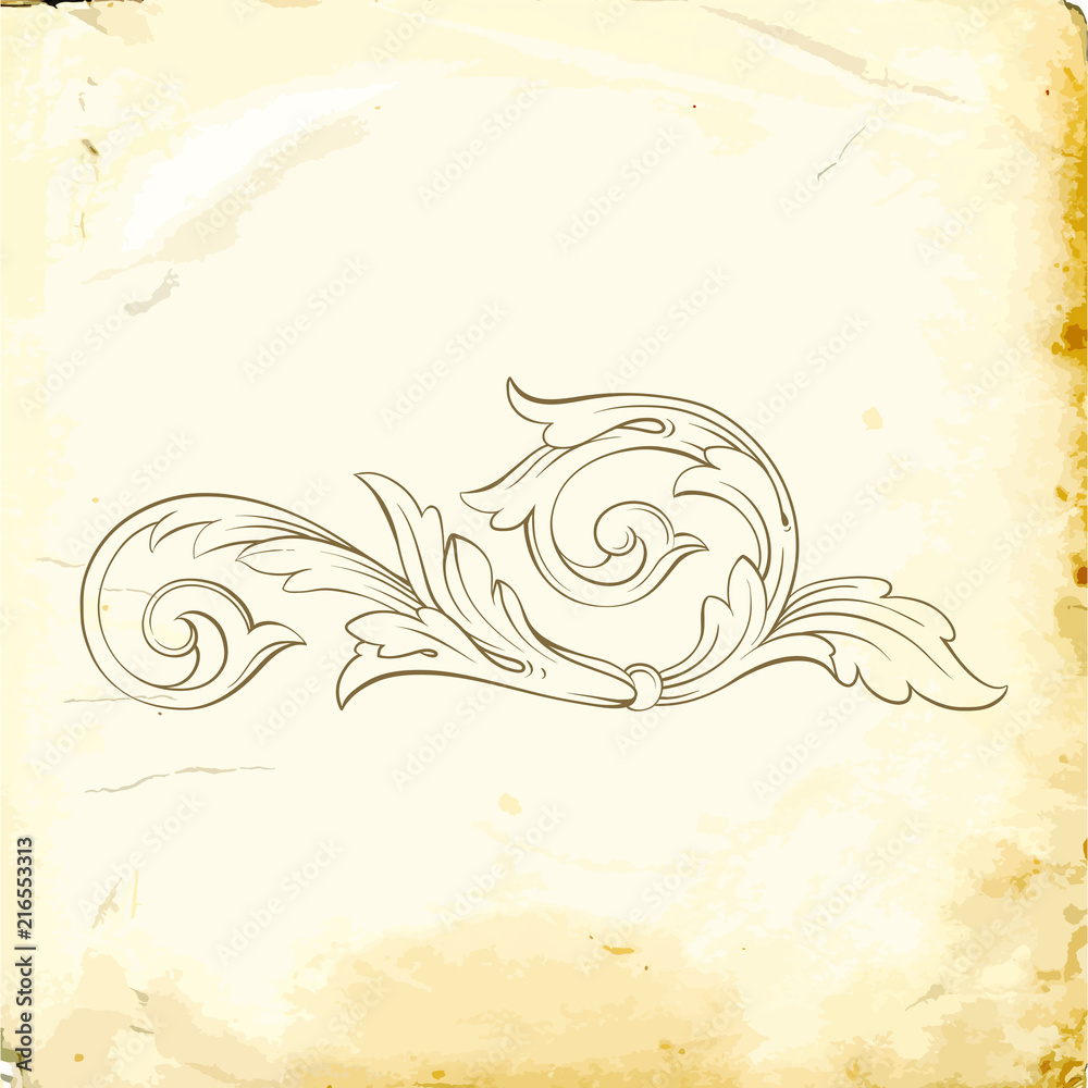 Fototapeta premium Vector baroque of vintage elements for design. 