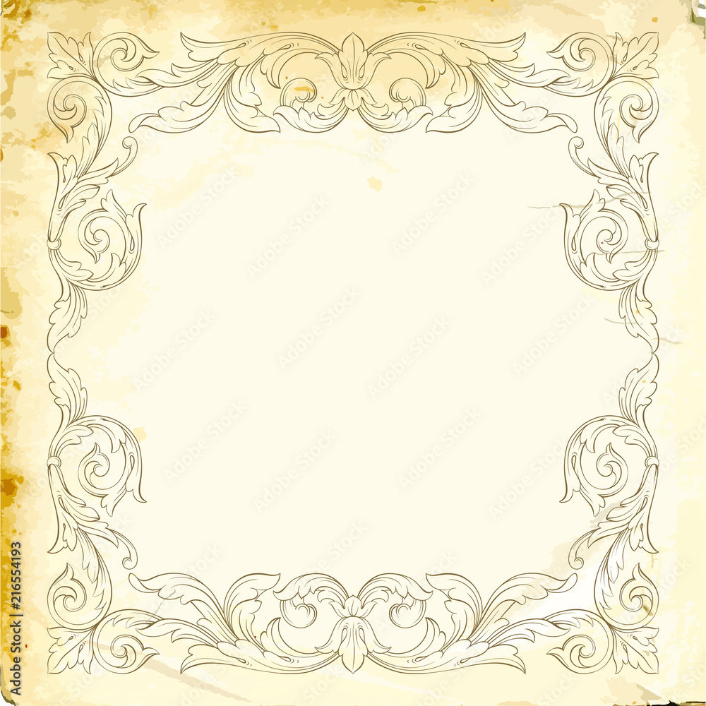 Vector baroque of vintage elements for design. 