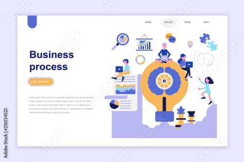 Landing page template of business process modern flat design concept. Learning and people concept. Conceptual flat vector illustration for web page, website and mobile website.