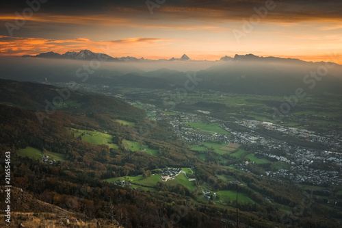 Stunning sunrise above Salzburg