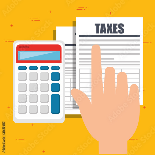 tax obligations and economy icons