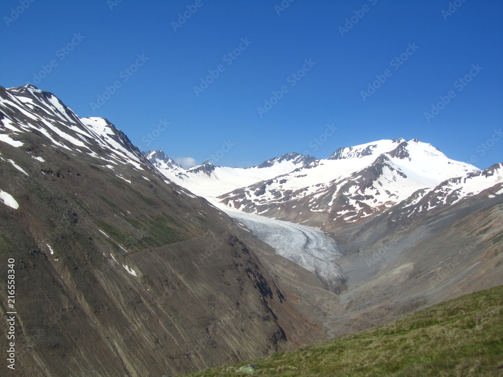 Ötztal with glacier  austria
