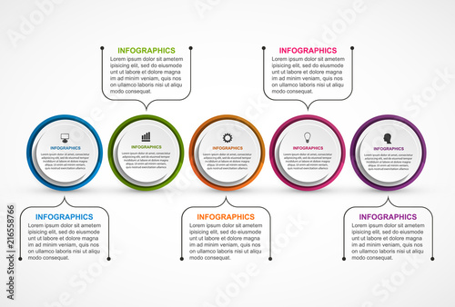 Infographics for business presentations or information banner with six options.