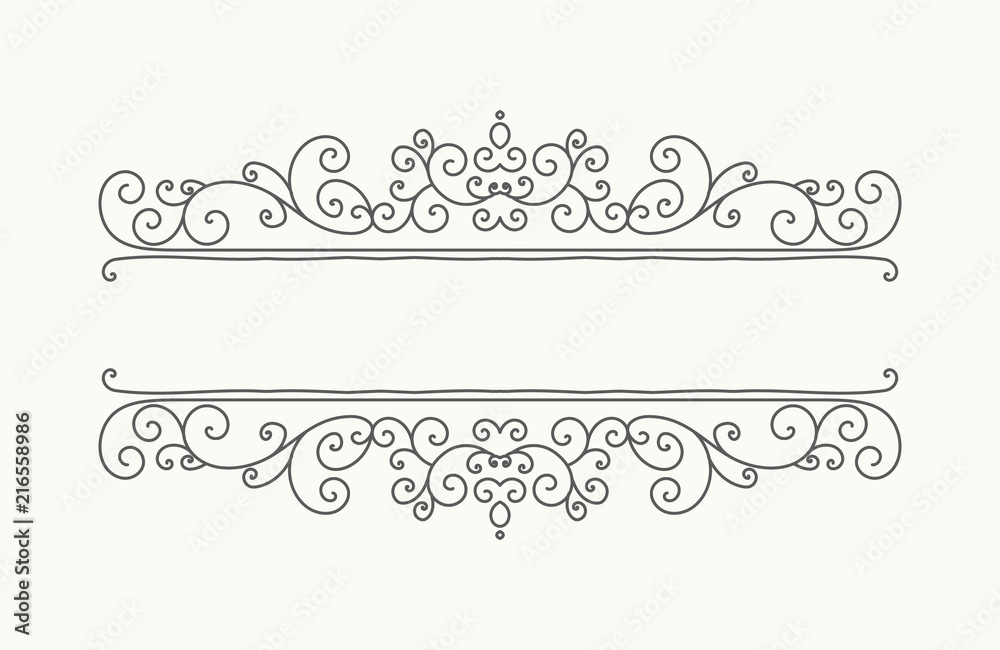 Hand drawn decorative border in retro style