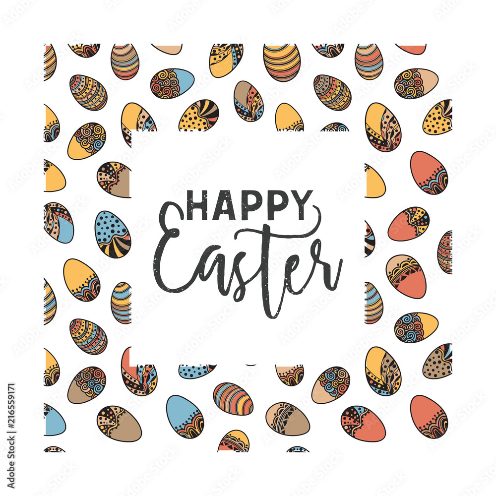 Easter doodle vector frame Easter doodle vector frame