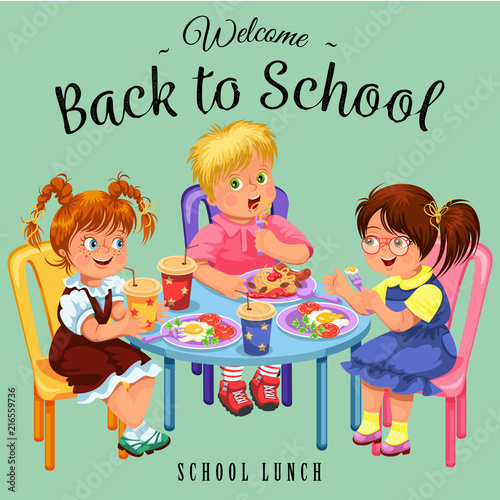 School lunch colorful poster
