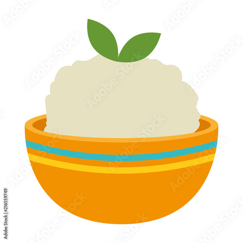 kitchen bowl with mashed potatoes vector illustration design