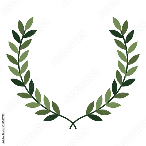 leafs wreath crown icon vector illustration design