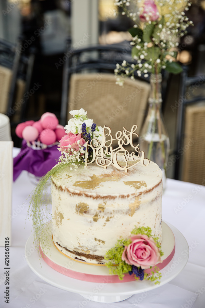 Naked cake für vintage Hochzeit