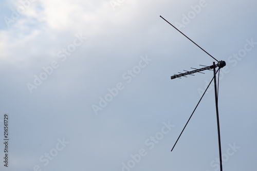 Satellite TV house antena with cloudy natural background © burdun
