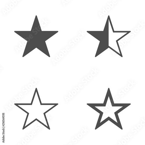 Star icon symbol isolated on white background for your web site design  star logo  app  UI. Set of star icons in trendy flat style. Vector illustration.
