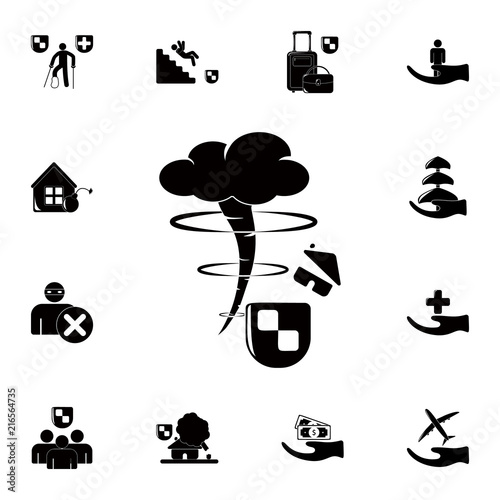 hurricane at home icon. Detailed set of insurance icons. Premium quality graphic design sign. One of the collection icons for websites, web design, mobile app
