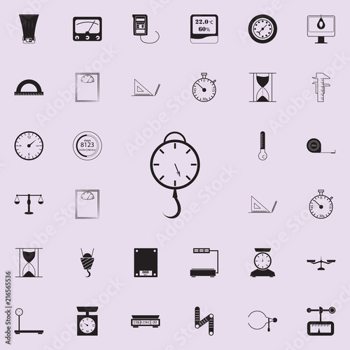 hook scales icon. Detailed set of Measuring Elements icons. Premium quality graphic design sign. One of the collection icons for websites, web design, mobile app