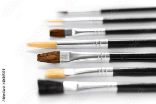 A set of artistic brushes, isolated on white background