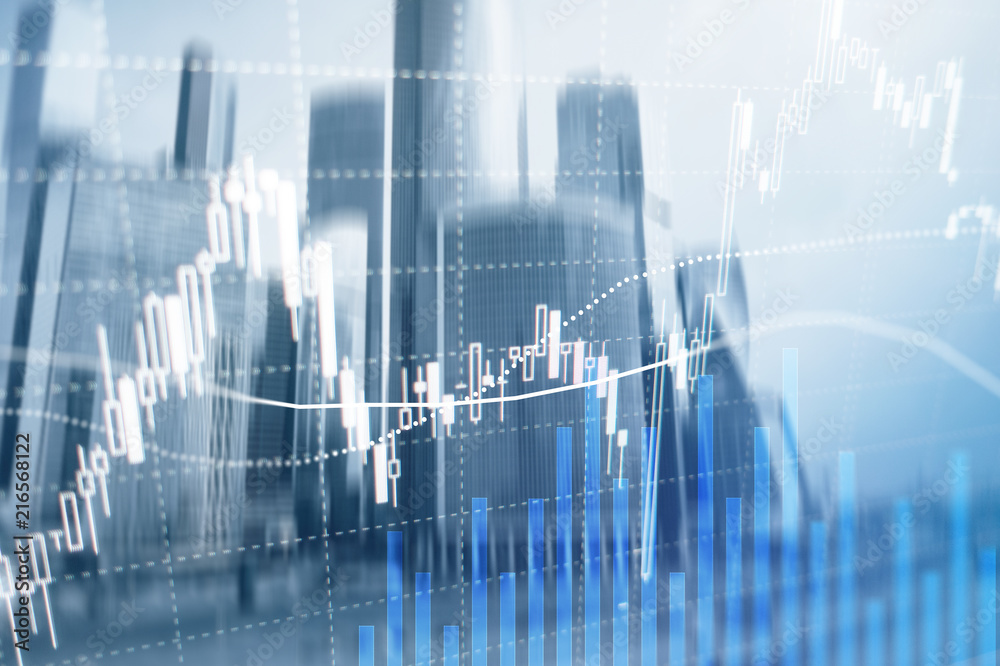 Forex trading, Financial market, Investment concept on business center background.