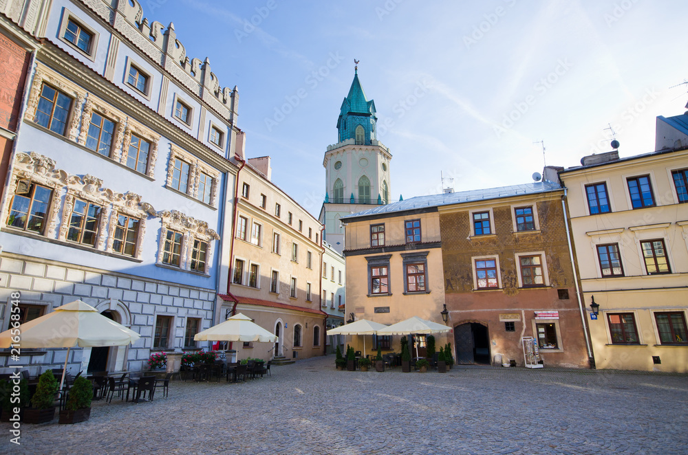 Town square of Lublin, Poland