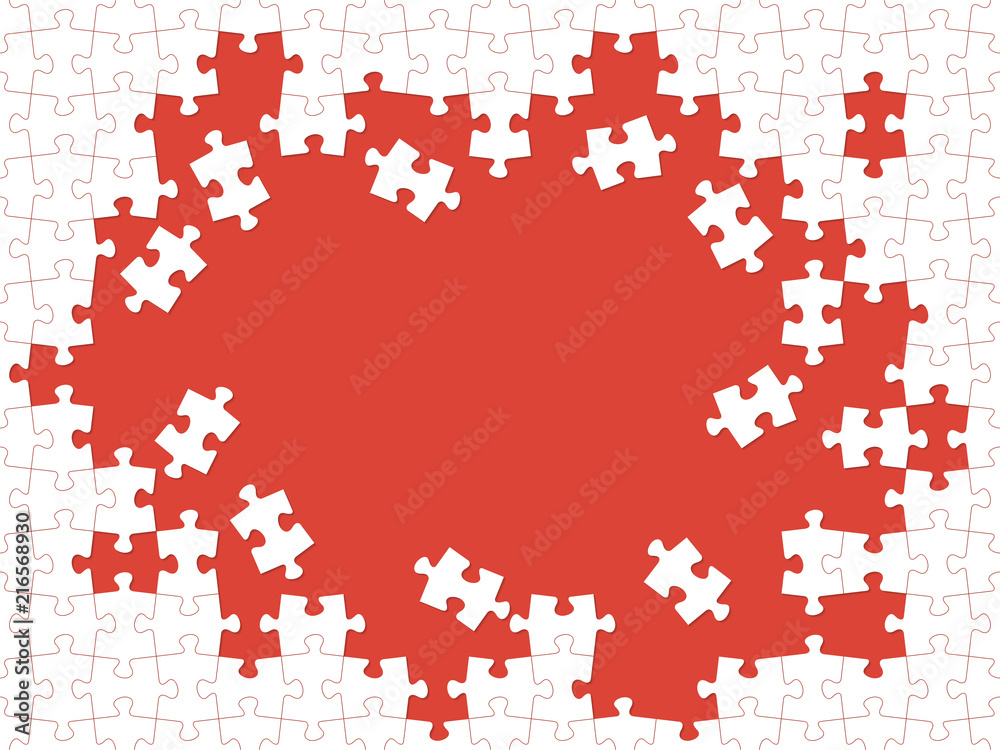 Red puzzle pieces. Vector Background