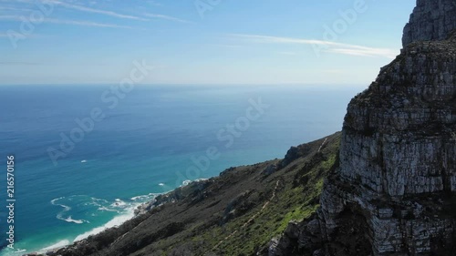 Aerial shot of Cape Town City in South Africa