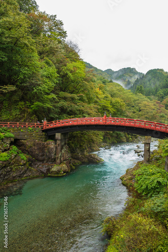 Shinkyo Bridge over the Daiwa River in Nikko photo