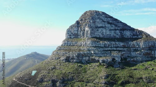 Aerial shot of Cape Town City in South Africa