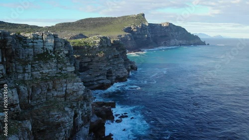 Aerial shot of Cape of Good Hope in South Africa