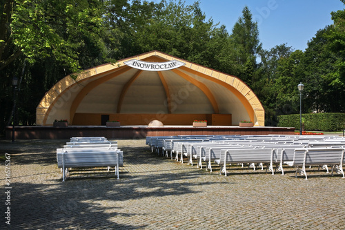 Summer stage at park Solankowy in Inowroclaw. Poland photo