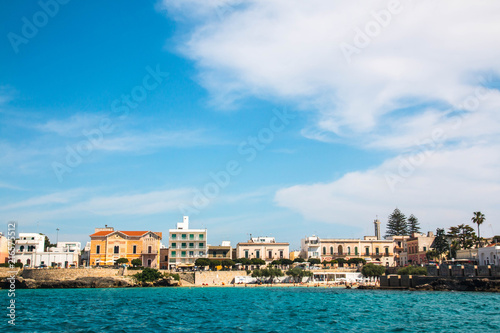 Panoramic view of Santa Maria al Bagno, a village near ionian sea, Apulia, Salento, Italy