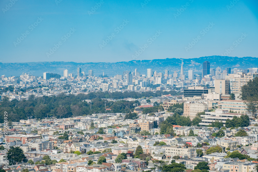 Aerial view of the San Francisco downtown
