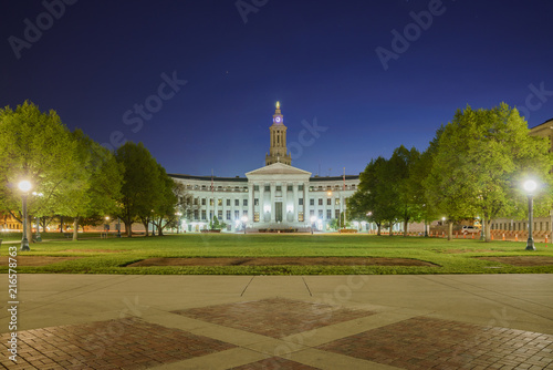 Night view of the Denver City Council