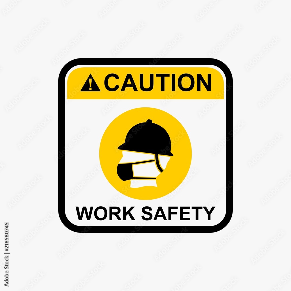 Work safety warning sign icon design vector Work safety warning sign icon design vector