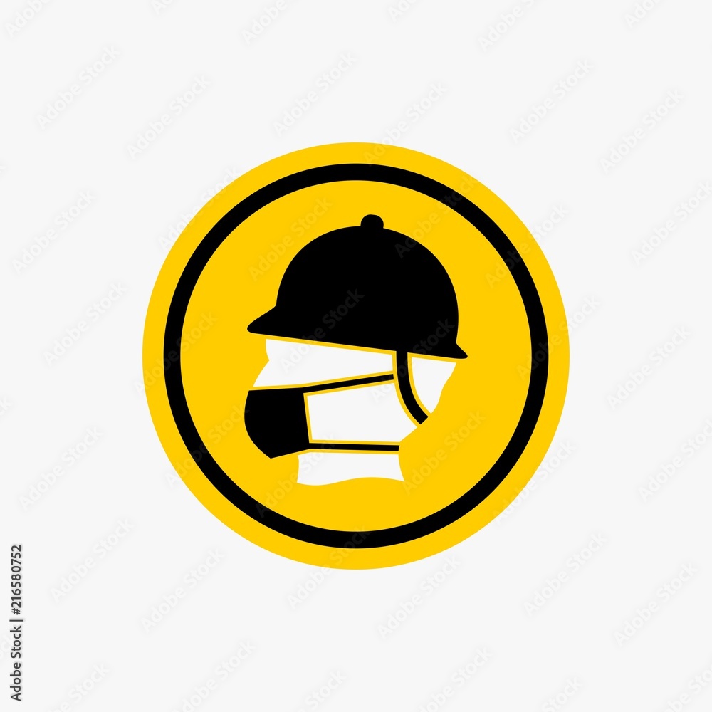 Fototapeta premium Work safety warning sign icon design vector
