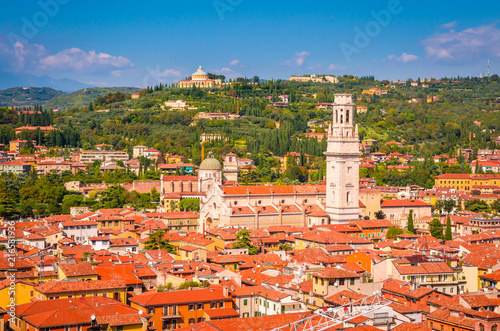 Beautiful aerial view of Verona, Veneto region, Italy.