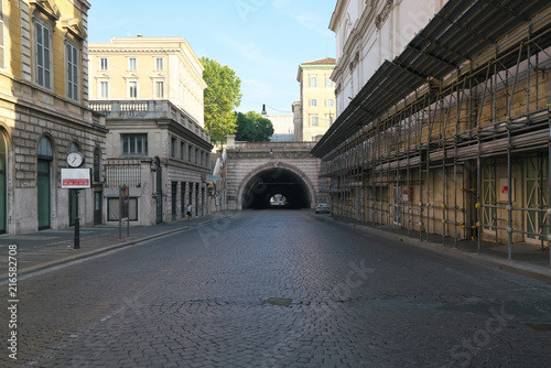 Rome,Italy-July 29,2018: Tunnel - Traforo Umberto in Rome