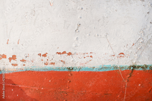 Texture of an old rusty fishing boat. photo