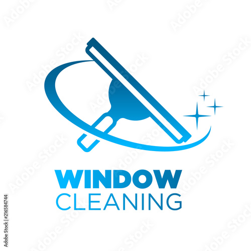 Window Washing Cleaning Squeegee logo Icon