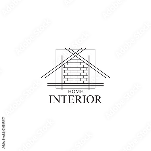 interior logo design, vector template