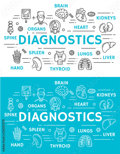 Medical diagnostics banner of diagnostic clinic