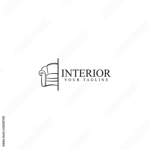 interior logo design, vector template